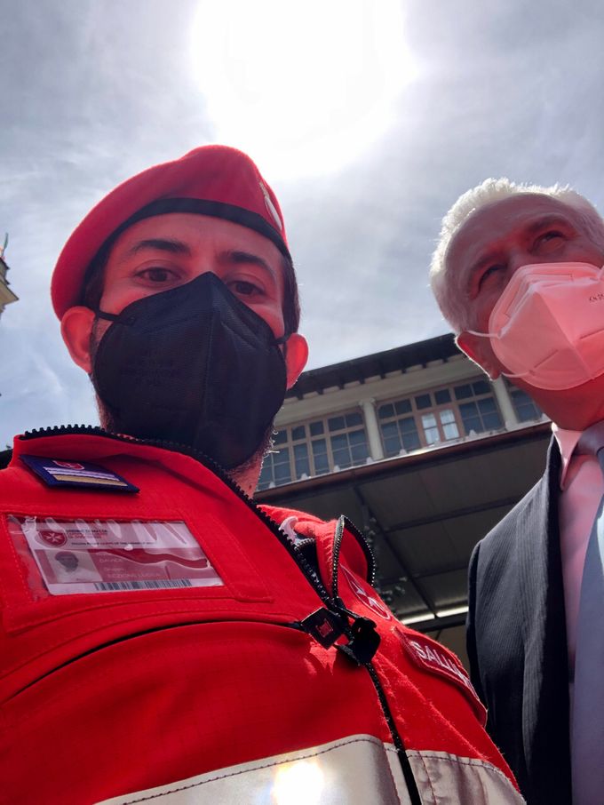 Con il presidente delle Regione Toscana Eugenio Giani a Montenero (LI), per la solennità della Madonna delle Grazie, patrona della Toscana (2021) 